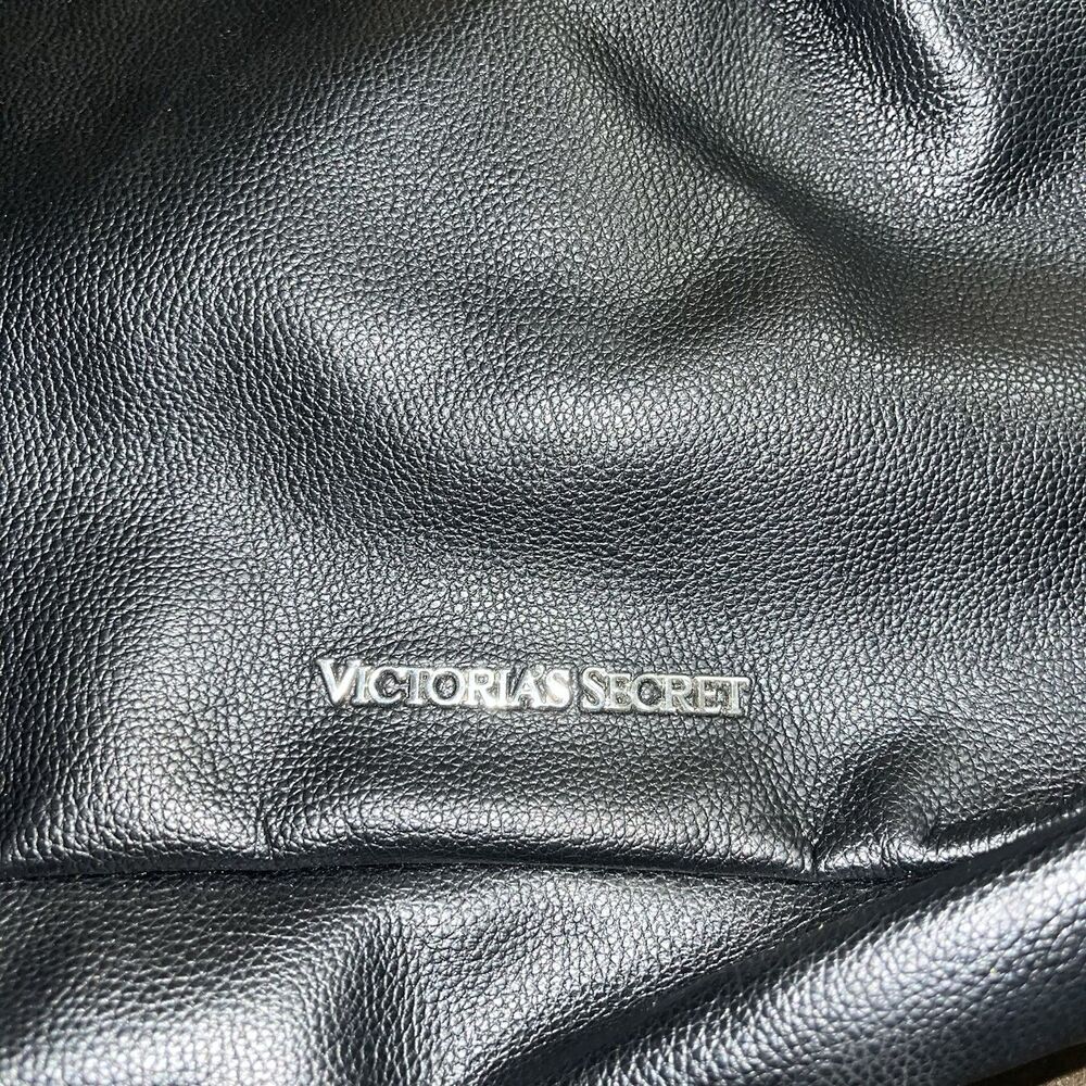 Victoria's Secret VS Black Hobo Backpack Fashion Show Bag Fringe EUC - Picture 2 of 5